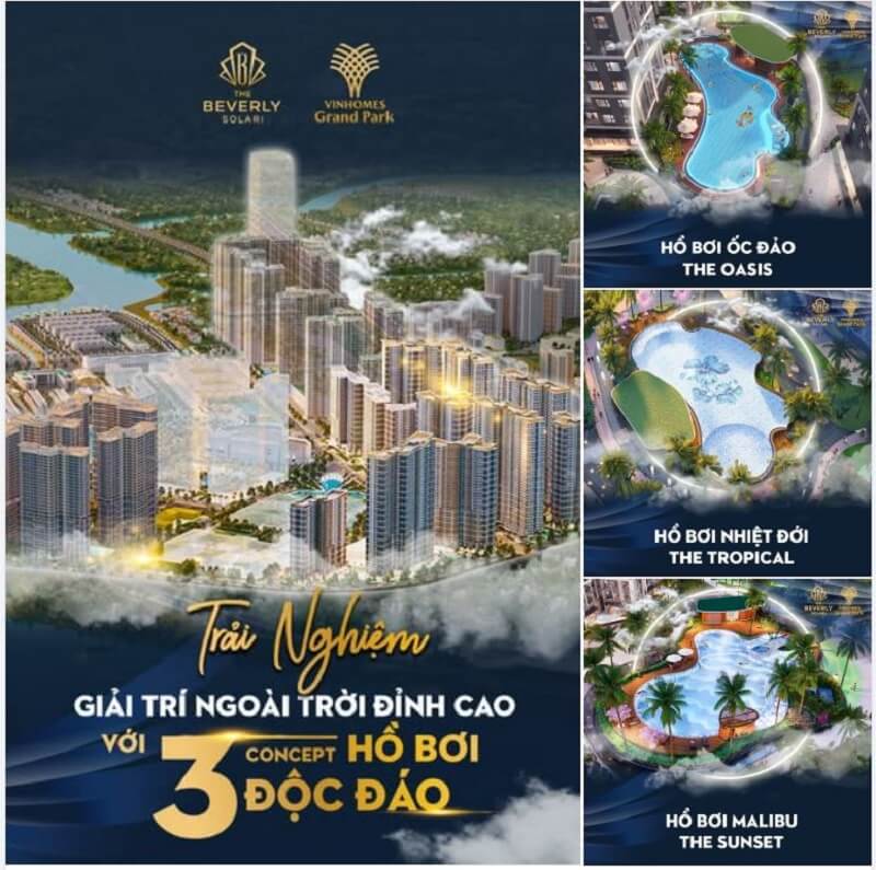Bộ 3 hồ bơi The Beverly Solari