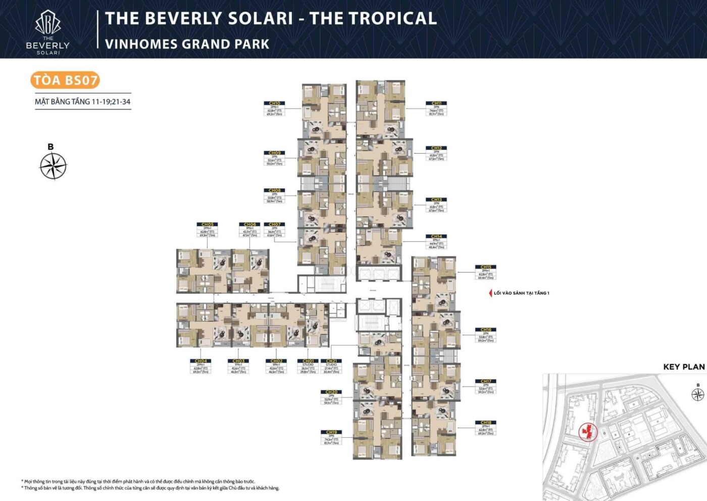 mặt bằng điển hình Tòa BS07 The Beverly Solari