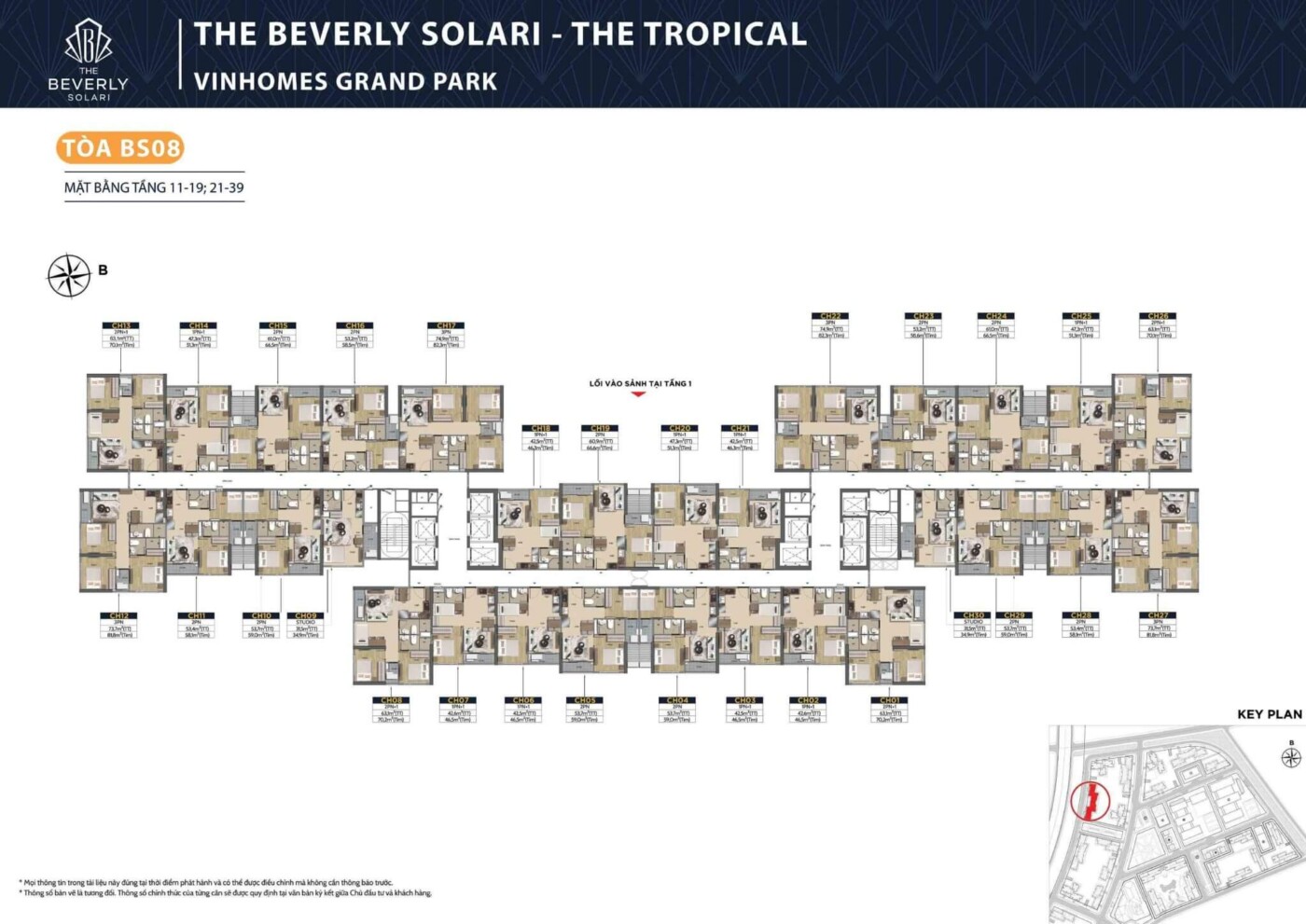 mặt bằng điển hình Tòa BS08 The Beverly Solari