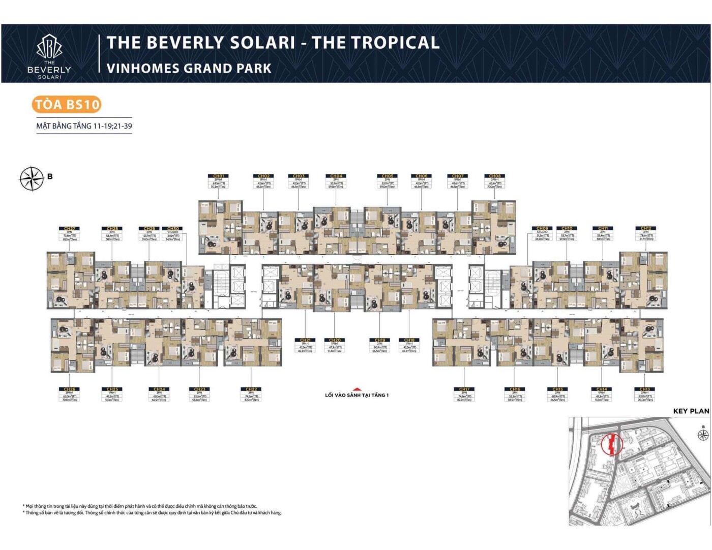 mặt bằng điển hình Tòa BS10 The Beverly Solari